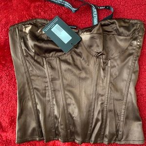 Chocolate satin corset